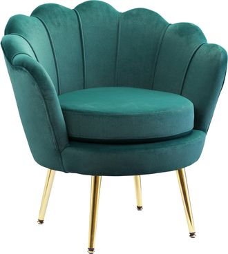 HOMCOM Poltroncina Da Camera In Velluto Verde Poltrona Vintage Di Design - Homcom