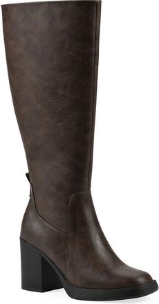 White Mountain Mackle Tall Shaft Block Heel Boot in Mocha/Smooth at Nordstrom Rack, Size 7.5 Regular Calf