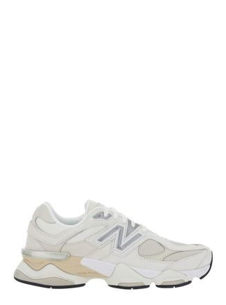 New Balance 9060 White Sneaker With Side Logo And Chunky Sole In Suede Unisex