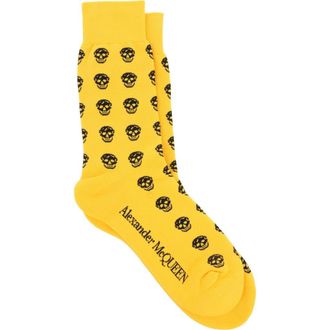 McQ by Alexander McQueen Skull Logo Crew Socks in Yellow Black at Nordstrom Rack, Size Medium