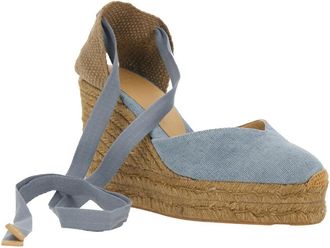 Castaner Womens Wedges Chiara Blue Fabric Textile Shoe