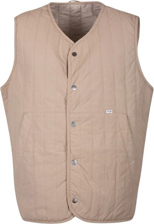 Selected quilted button gilet - men - Fabric - L - Neutrals