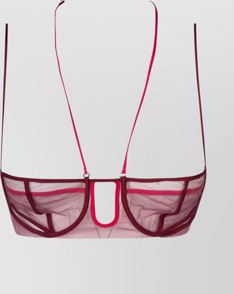 Nensi Dojaka adjustable sheer bra with triple petal design