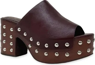 Shushop Holly Platform Slide Sandal in Bordeaux at Nordstrom, Size 6.5