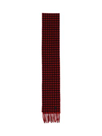 Ami Red Checkered Wool Scarf
