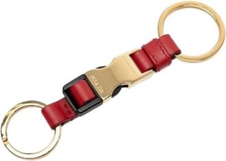 Prada Pre-owned Accessories, female, Red, Size: ONE SIZE Pre-owned Leather Key Holder Bag Charm