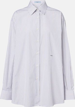 Prada Striped oversized cotton poplin shirt