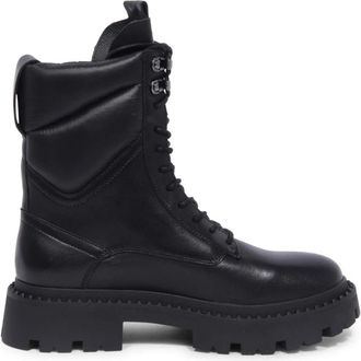 Ash Anfibio Leren Puffy Nylon Laarzen met Studs - Dames - Veterlaarzen - Zwart - 38 EU - Nylon - Schoenen