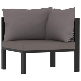 vidaXL Sof&aacute; Seccional Esquina Reposabrazos Izq. Rat&aacute;n Pe Antracita Vidaxl