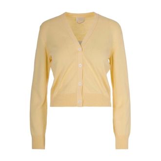A.P.C. Logo Intarsia Cardigan - female - A.P.C. - Cardigans - Yellow - M - Knitwear