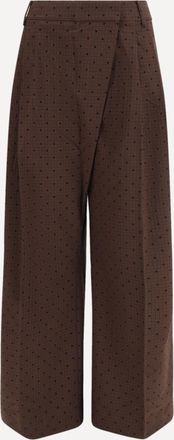 Ganni Pantaloni incrociati a quadri floccati Woman 40