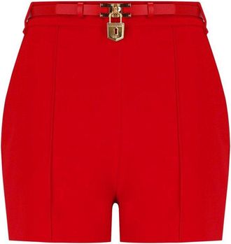 Elisabetta Franchi SHORT CON CINTURA ROSSO ELISABETTA FRANCHI