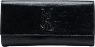 Saint Laurent Pre-owned Leren Clutch - Dames - Vintage Clutch - Zwart - ONE Size - Leer - Vintage