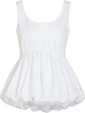 R&oacute;he Peplum-hem Cotton-poplin top - White - 34 (UK6 / XS)