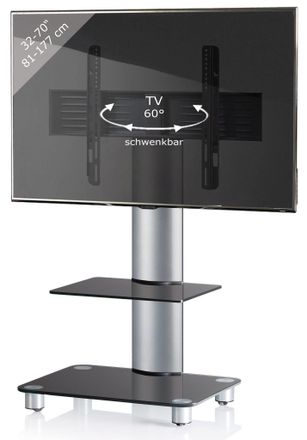 ebuy24 Ebuy24 - Soporte De Tv Vcm Con Suelo Intermedio De 32 A 70 Pulgadas Vesa M&aacute;x. 600x400 Soporte Fernseh De Aluminio Soporte De Tv Dimensiones Aprox. Al.