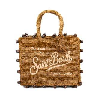 MC2 Saint Barth Handbags, female, Brown, Size: ONE SIZE Rustic Raffia Bag for Various Occasions