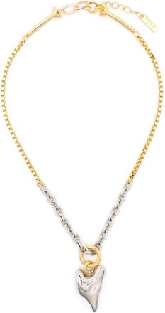 VANN two-tone small heart necklace - unisex - Brass/Sterling Silver - One Size