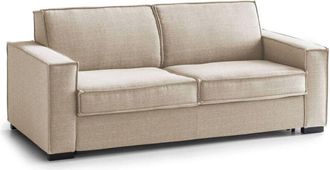 Talamo Italia Divano Letto Abigail, Divano a 2 posti Large, 100% Made in Italy, Sofà Soggiorno con apertura girevole, in tessuto imbottito, con Braccioli standard