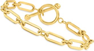 Canaria Canaria 5.5mm 10kt Yellow Gold Paper Clip Link Toggle Bracelet