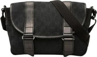 Gucci Pre-owned GG Canvas Schoudertas - Dames - Vintage Schoudertas - Zwart - ONE Size - Leer - Vintage