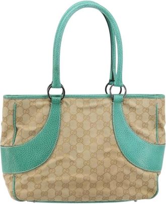 Gucci Pre-owned Tote Bags, female, Beige, Size: ONE SIZE Pre-owned Vintage Monogram Canvas Tote Bag