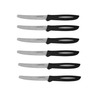KASANOVA Set 6 coltelli bistecca manico nero