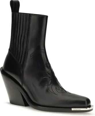 Paco Rabanne Leather Cowboy Cowboy Boot - Black