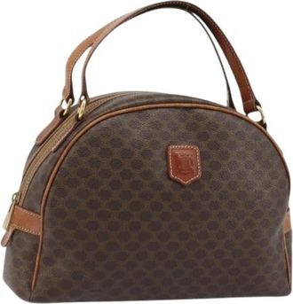Celine Pre-owned Vintage Macadam Canvas PVC Handtas - Dames - Vintage Handtas - Bruin - ONE Size - Leer - Vintage