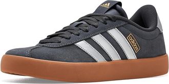 adidas VL Court 3.0 Womens Shoes Carbon/Silver Metallic/Gold Metallic : 6.5 B - Medium, Leather