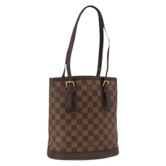 Louis Vuitton Pre-owned Bucket Bags, female, Brown, Size: ONE SIZE Pre-owned Marais Shoulder Bag