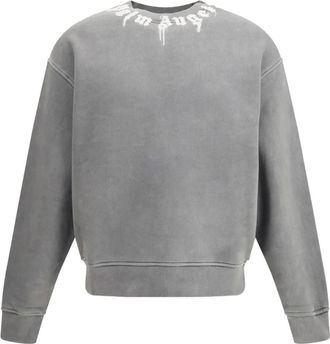 Palm Angels Sweater met ronde hals en logo - Grijs
