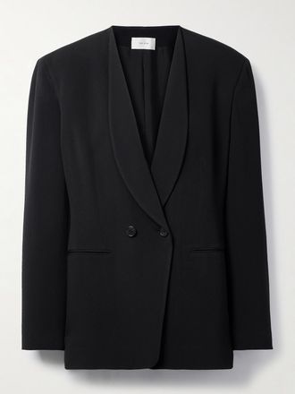The Row Blazer Doppiopetto In Cady Alda - Nero