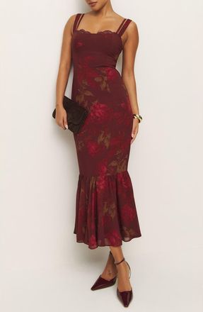 Reformation Irisa Floral Trumpet Dress in Barcelona Border at Nordstrom, Size 0