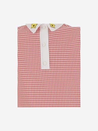 Gucci Girls Dress Stretch Cotton Checked Pattern Multicolour