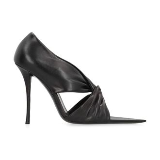 Saint Laurent Twist Detail Pointed Toe Stiletto Pumps - female - Saint Laurent - High Heel Sandals - Black - 5 1/2 UK - Shoes