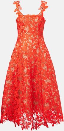 Oscar De La Renta Abito midi in pizzo guipure