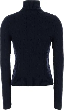 Polo Ralph Lauren Womens Navy Blue Wool Blend Sweater Hunternavy Exterior: Cashmere Maglieria