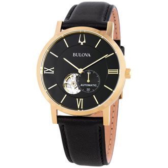 Bulova American Clipper Automatic Black Dial Mens Watch 97A154