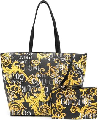 Versace Jeans Couture logo-print tote bag - women - Polyester/Polyurethane Resin - OS - Black