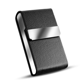 Generic Credit Card Cards Case with Metal Magnetic Clasp Business Card for Men and Women (Black-6 x 1 x 9 Cm)