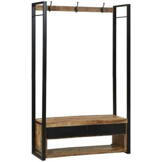 vidaXL Vidaxl - Porta Abiti Marrone 110 x 40 x 185 cm Legno massello di mango