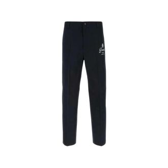 Gucci Cotton Twill Trousers - male - Gucci - Slim-fit Trousers - Blue - L - Trousers