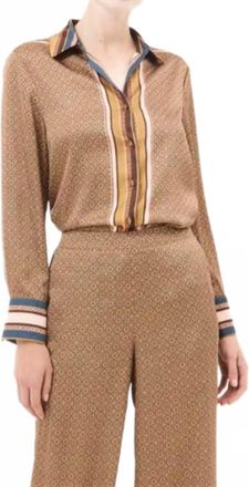 Misa Brook Top In Tile Scarf & Allover