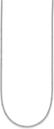 Diamond2Deal 18K White Gold Rhodium-plated Polished 2.0mm Solid Cable Chain Necklace
