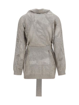 Brunello Cucinelli Womens Cotton And Linen Cardigan Beige Freddo Linen; Sweater
