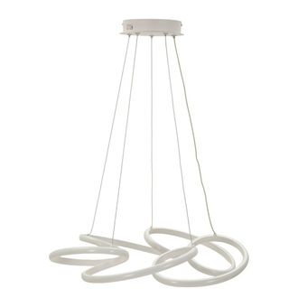 Mauro Ferretti L&aacute;mpara de ara&ntilde;a led de metal blanco con 3 luces, &oslash; 55x120 cm