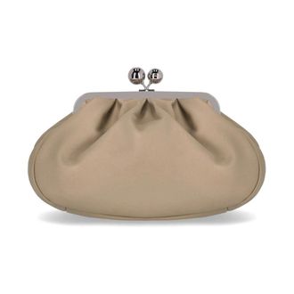Max Mara Pasticcino Cubico Medium Clutch Bag - female - Weekend Max Mara - Clutches - Beige - ONE SIZE - Bags