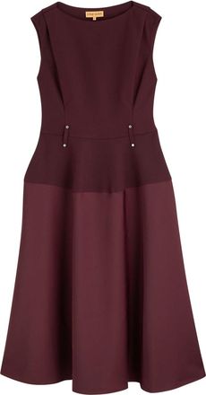 Stine Goya Panelled Crepe and Twill Midi Dress - Aubergine - S (UK8-10 / S)