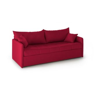Dmora Sof&aacute; Cama 3 Plazas Avellana, Desenfundable, Lavable Made In Italy, Hidr&oacute;fugo Cama Extra&iacute;ble Colch&oacute;n Incluido, 205x86 Cm Rojo