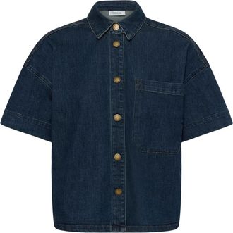 MY ESSENTIAL WARDROBE Sofia Boxy Shirt - Dames - Spijkeroverhemden - Blauw - XL - Katoen - Overhemden